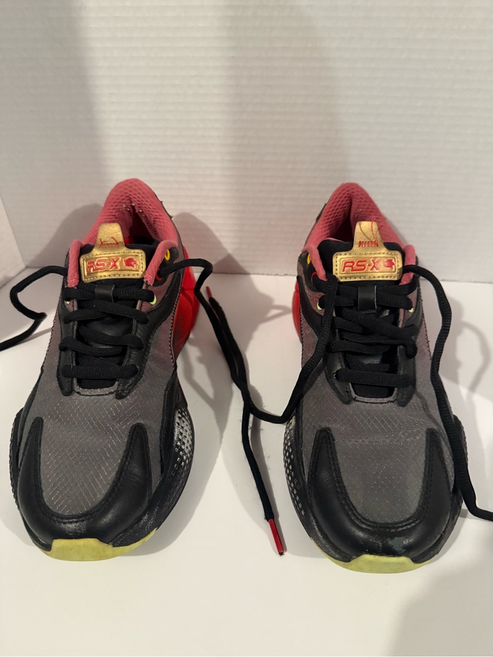 RS-X Kids Athletic Sneakers in Gray and Pink Sonic The Hedgehog Edition